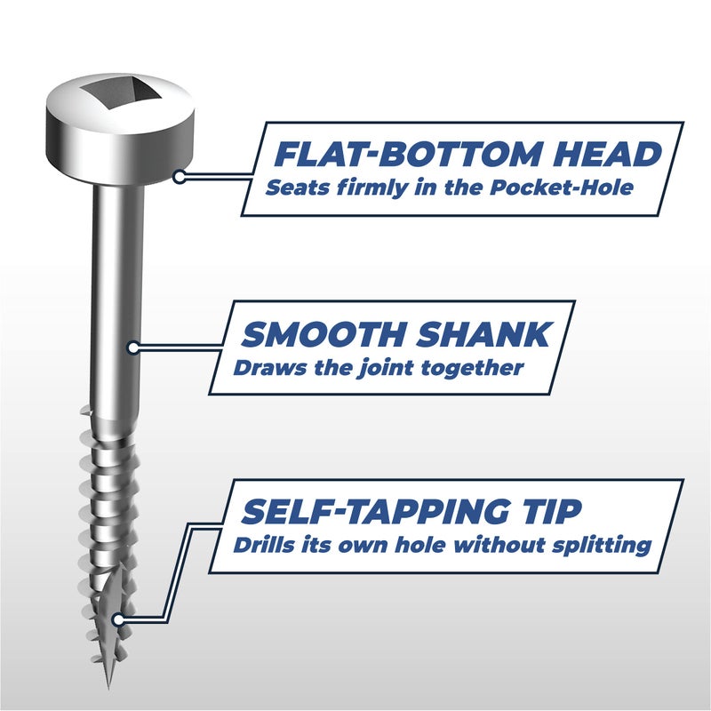 Kreg SPS-F1-500 Zinc Pocket Screws, 1-Inch, #6 Fine Thread, Pan Head (500 Count) - Image 4
